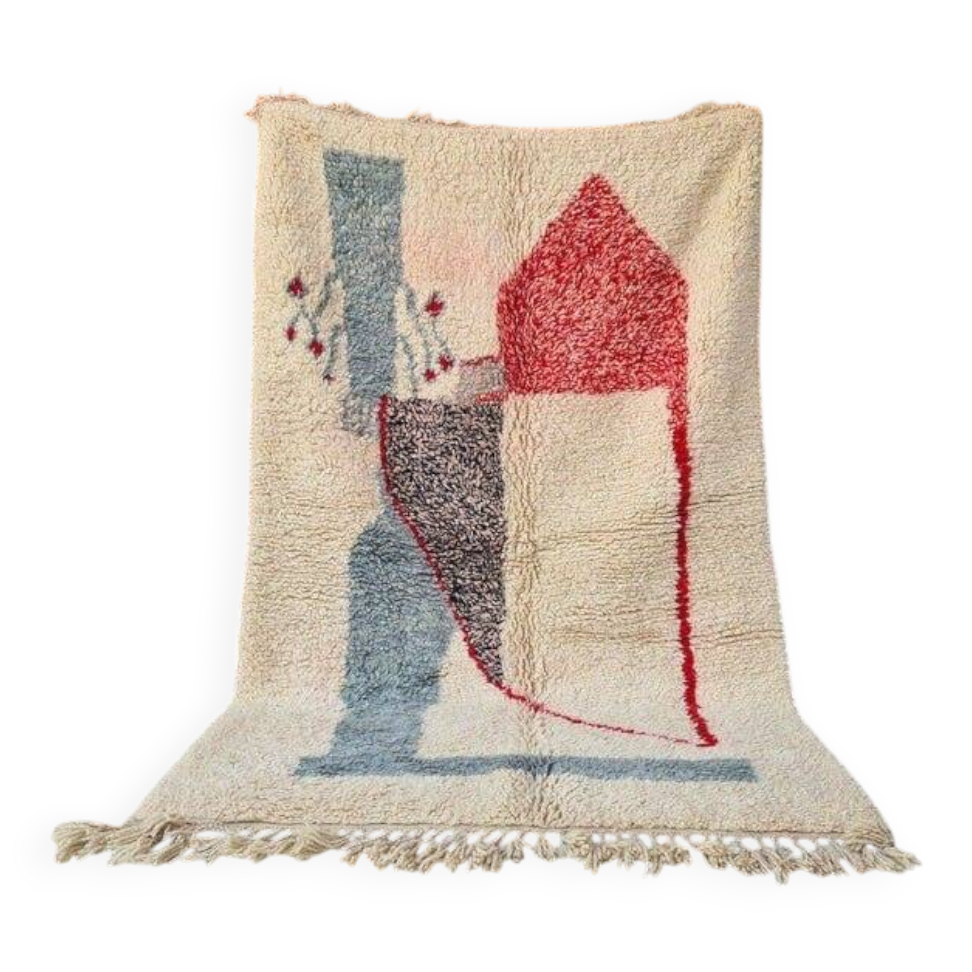 Handwoven traditional Berber rug size 1/2 m