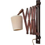 Scandinavian wooden scissor wall light fixture lamp 1960s