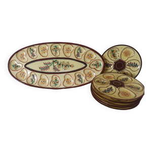 plat à huîtres et 6 - assiettes