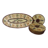 Plat à huîtres et 6 assiettes