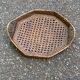 Hexagonal rattan and woven wicker breakfast tray
