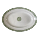 Plat oval Terre de Fer St Amand vert début XXème