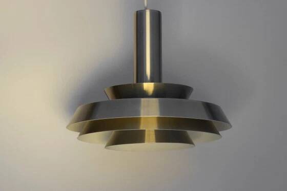 Danish aluminium suspension by Lyskaer Belysning, 1970s