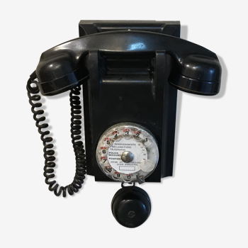 Téléphone mural des années 50 bakelite