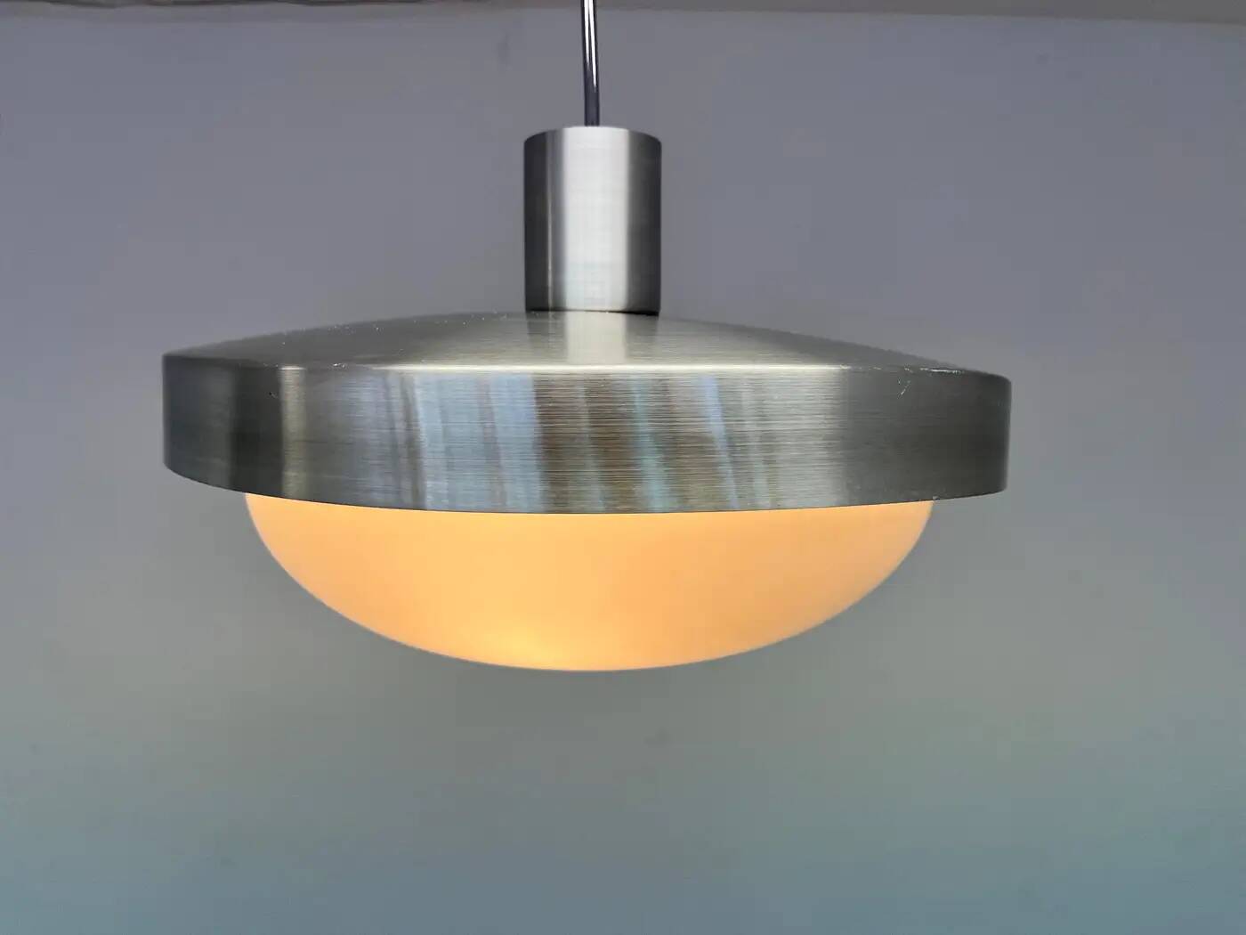 Space age aluminium midcentury UFO pendant - 1970s