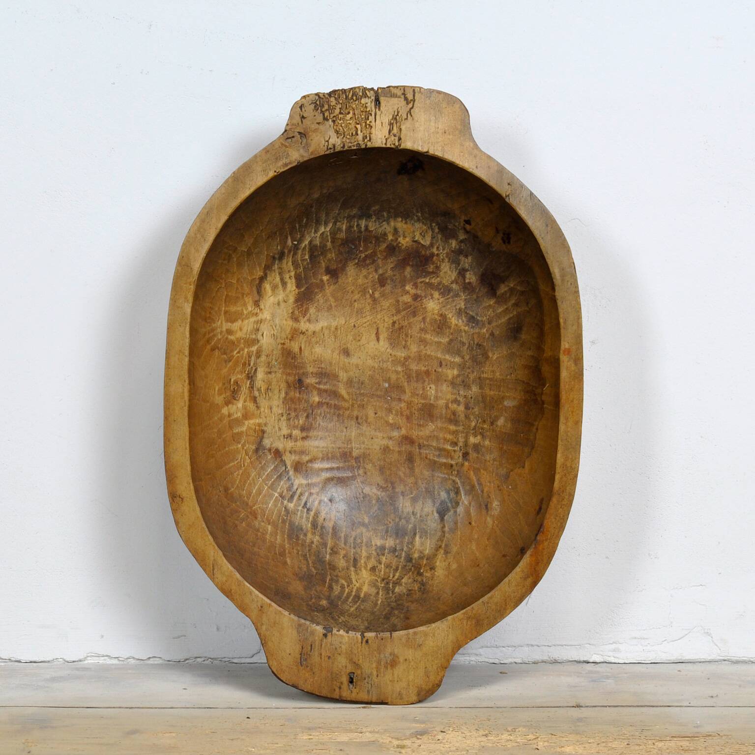 Hand-carved Hungarian dough bowl, circa 1900