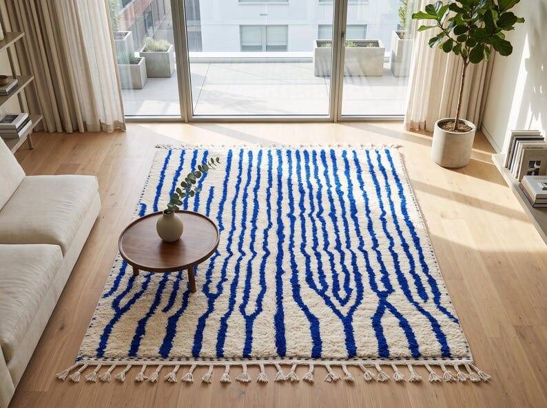 Custom-made traditional pure wool rug size 2/3 m