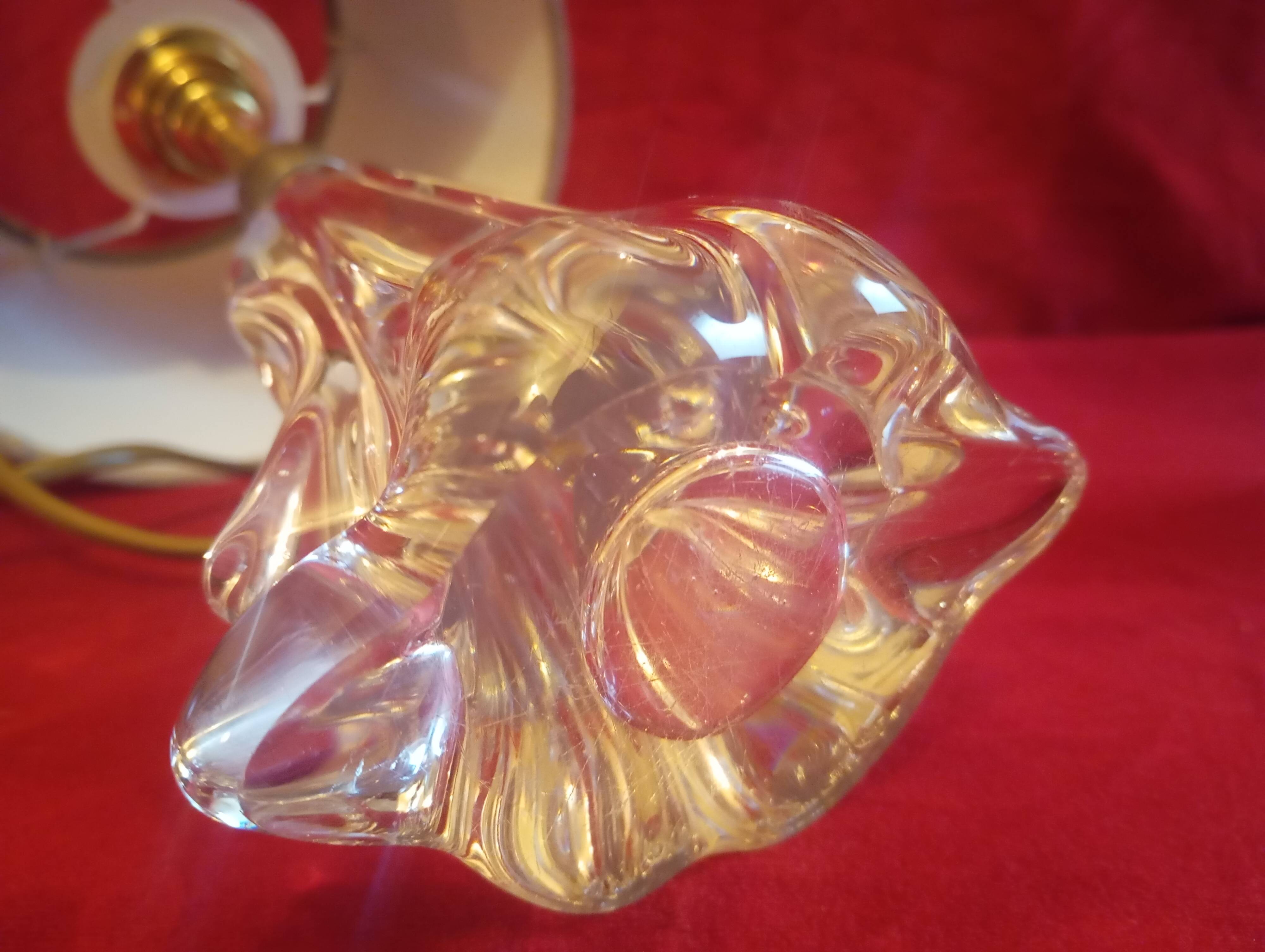 Pair of crystal lamps (attributed to Baccarat)