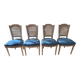 Set of 4 Louis XVI style chairs in cream patinated wood.