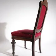 Nineteenth-century French carved chair with red velvet