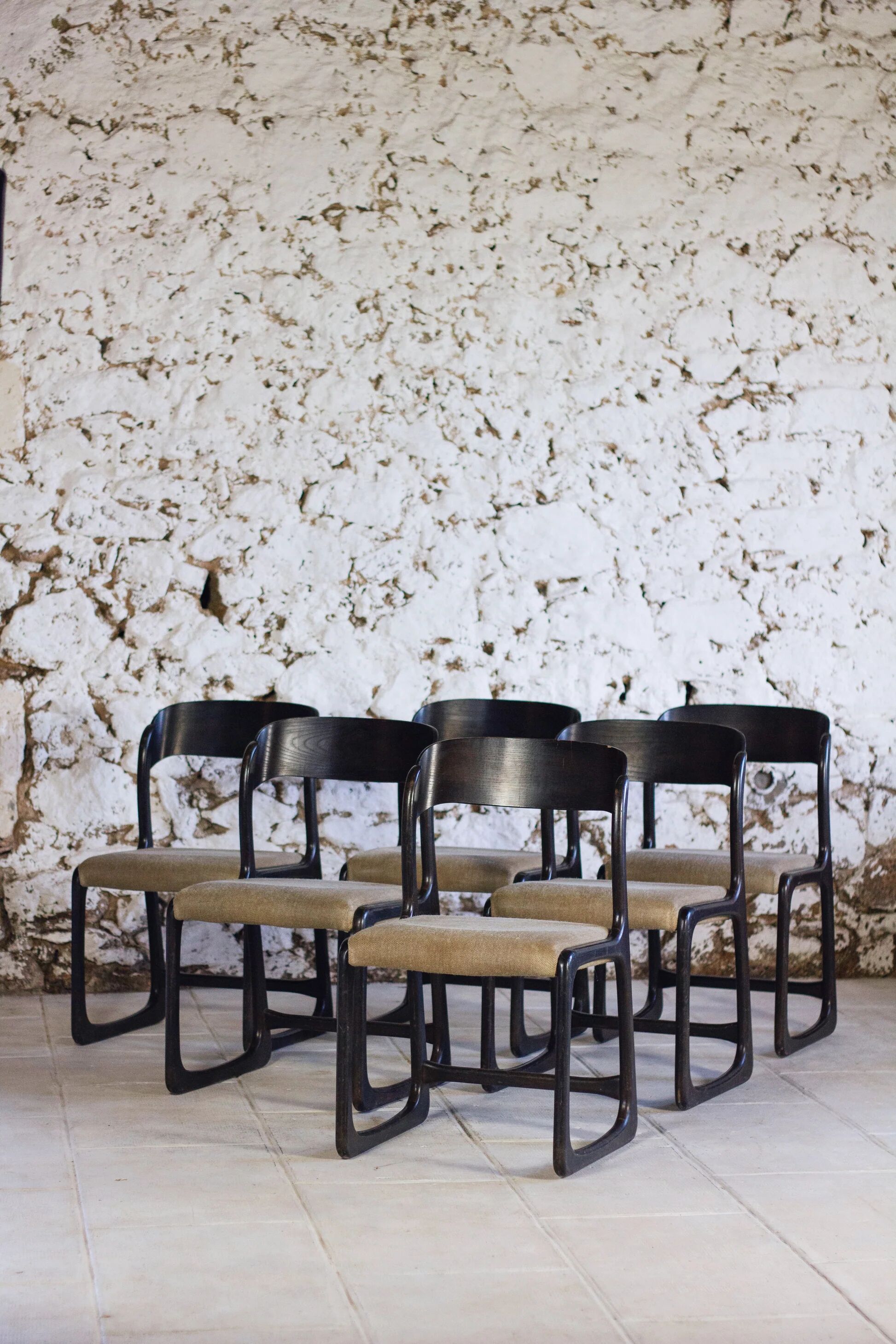 Set of 6 Traineau chairs by Baumann, 1960