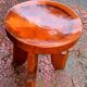 Pair of solid wood stools in African style
