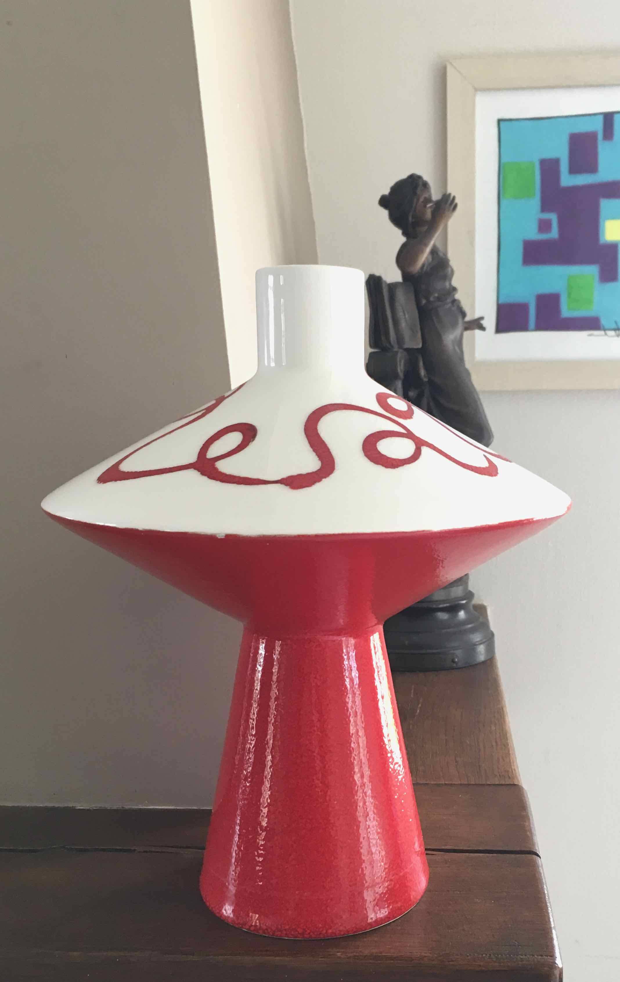 Italian design ceramic vase 1970