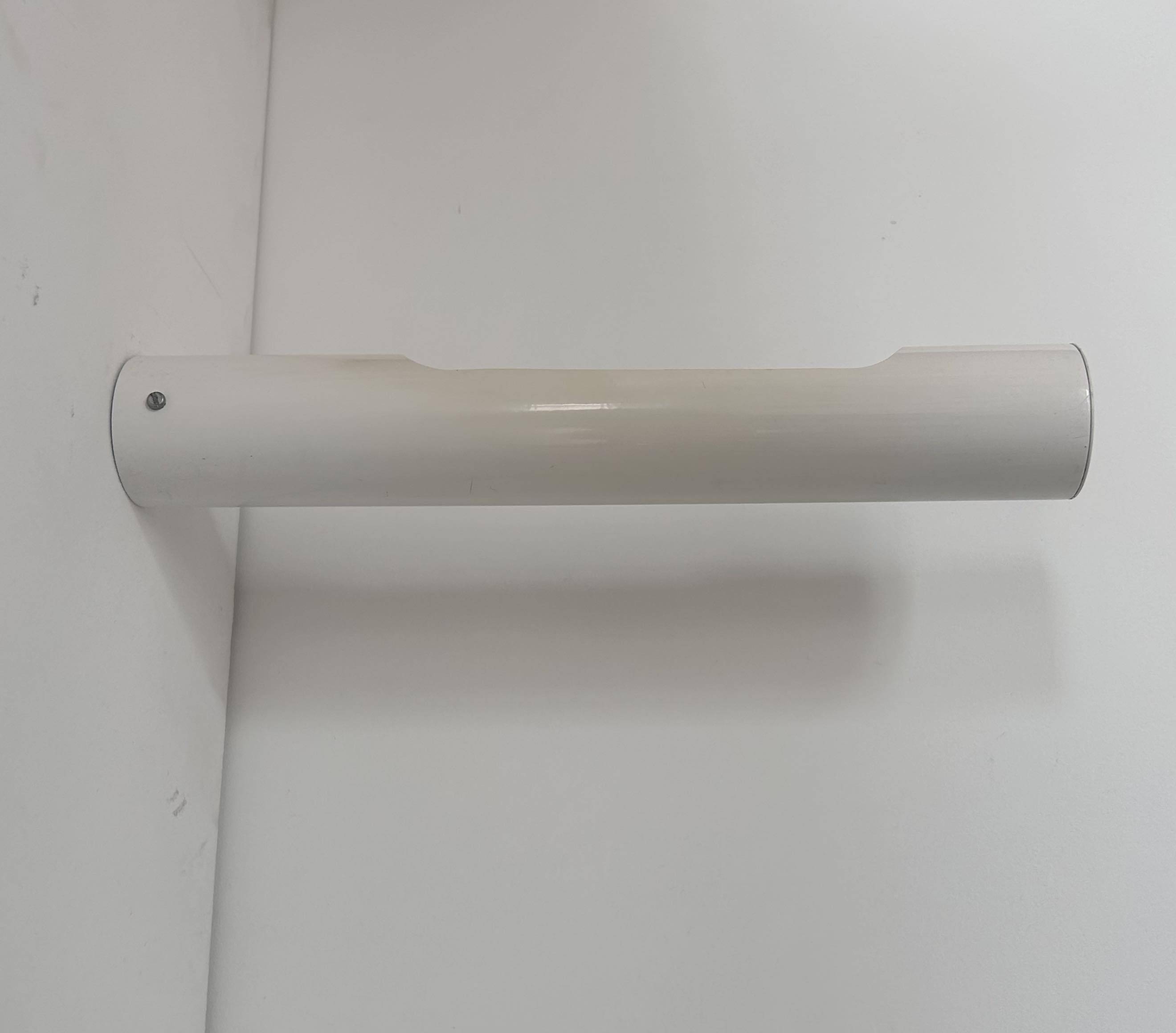 Vintage white lacquered metal tubular wall light, France 1970s