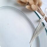 Green oval shallow dish Moulin des Loups