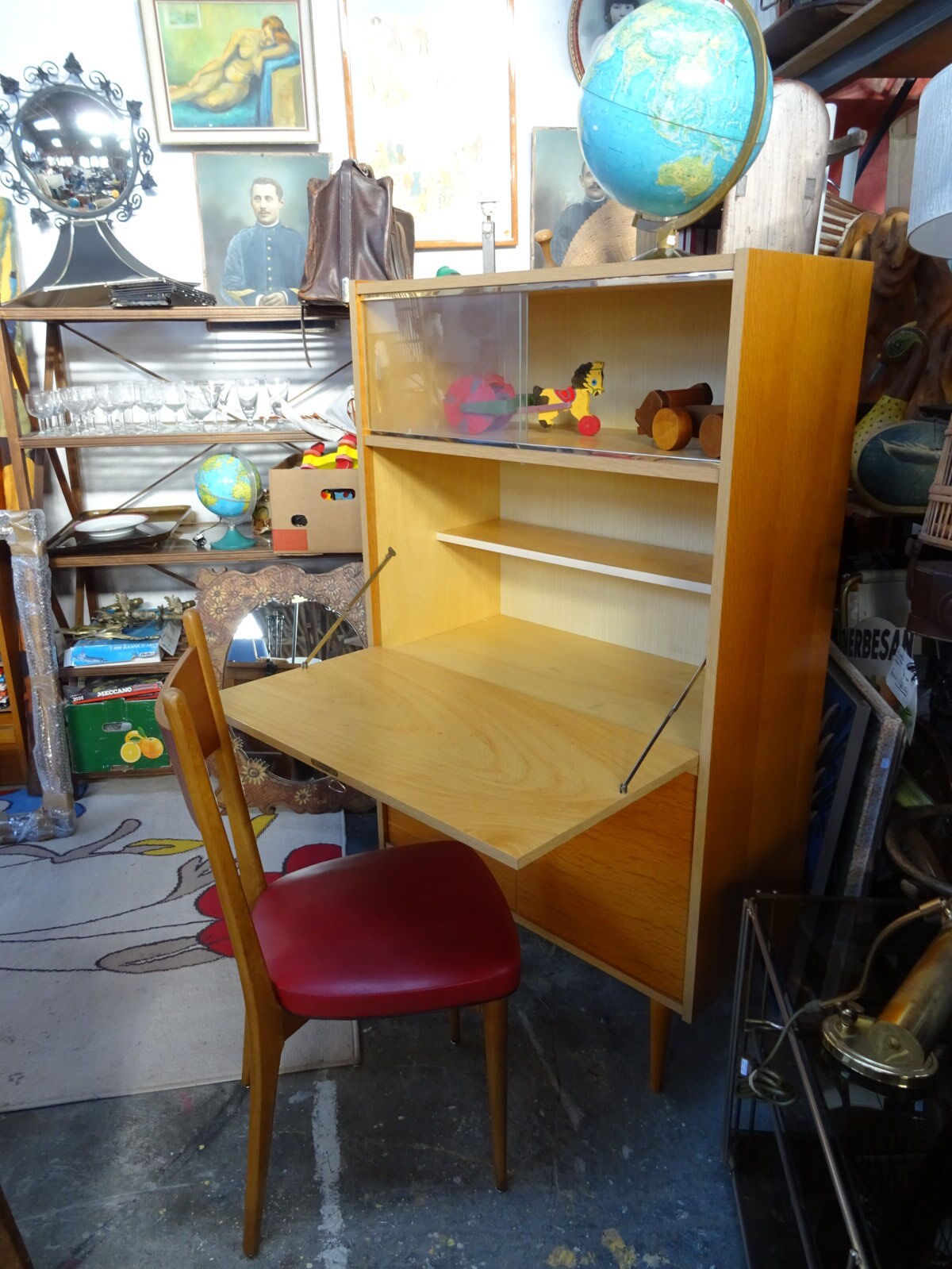 Vintage oak secretary