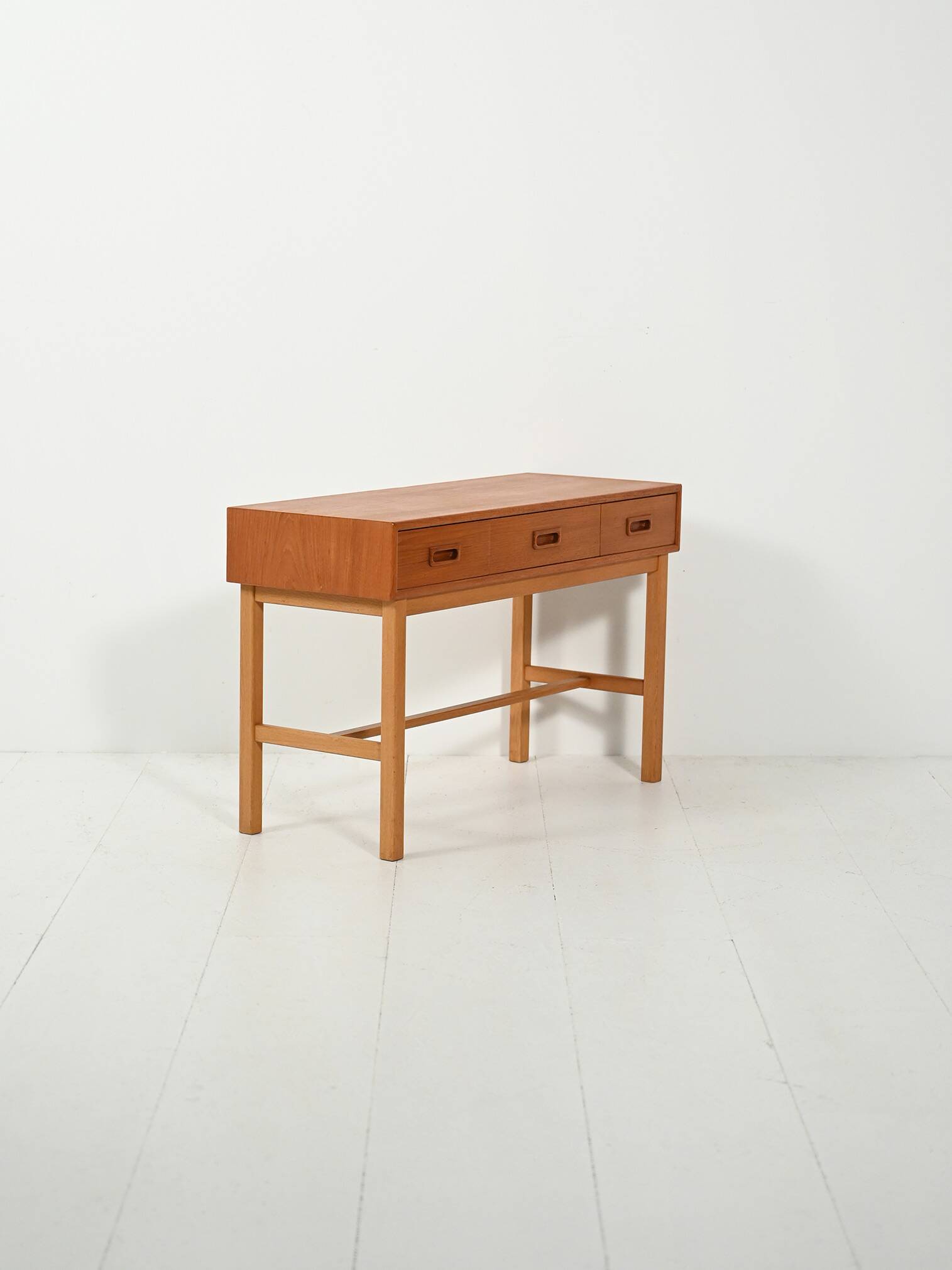 Swedish entryway cabinet in teak and oak