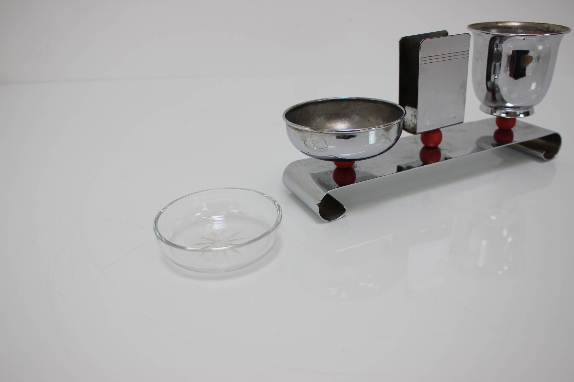 Bauhaus Art Deco Chrome Smoking Set, 1930s