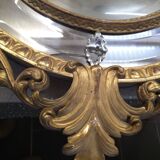 Miroir ovale en bois doré