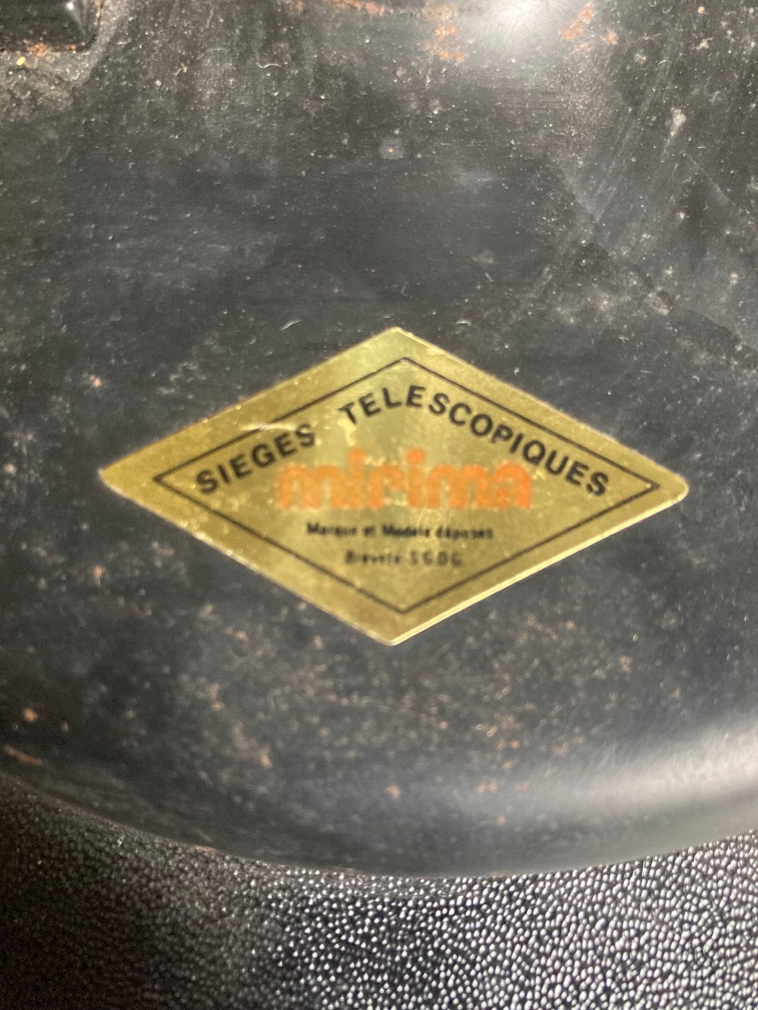 Paire de tabourets téléscopiques mirima skai rouge vintage années 80