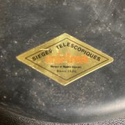 Paire de tabourets téléscopiques mirima skai rouge vintage années 80