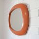 Rare 1970s Orange Space Age Mirror | Vintage Pop Art Yugoslav Wall Mirror