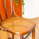 Set of 3 bistro chairs in wood and canework signed J. Kohn, Made in Austria, 20th century