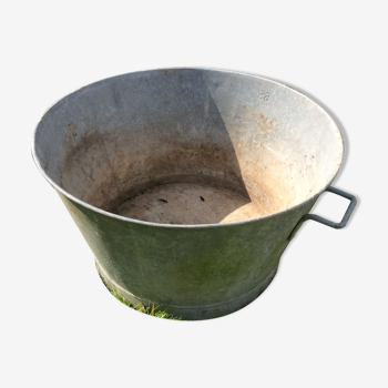 Bassine en zinc deco jardin 66 centimetres