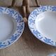 Set 6 assiettes creuses Dux bleues Boch 1960