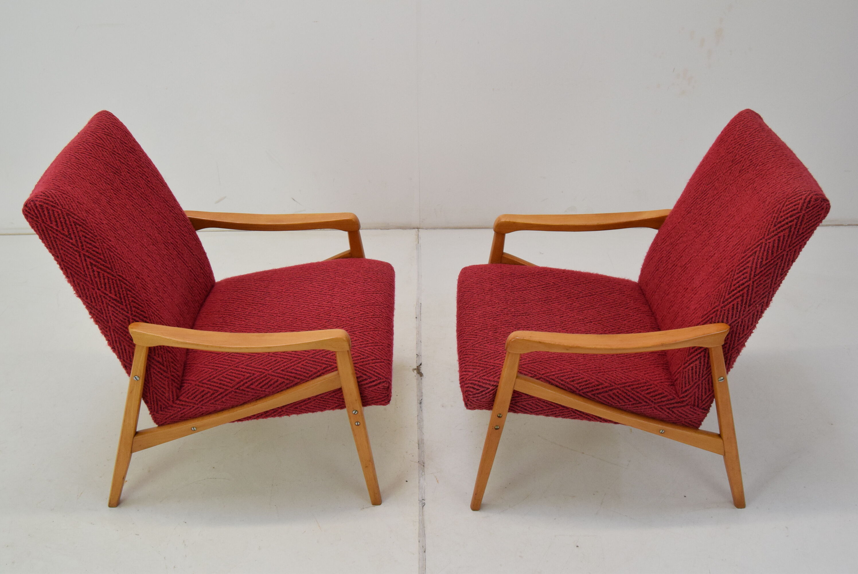 Pair of Mid-century Armchairs Designed by Jiri Jiroutek,1960's.