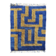 Aftas - Custom-made blue and green Moroccan Mrirt rug in wool.