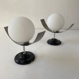 Pair of vintage opaline wall lamps