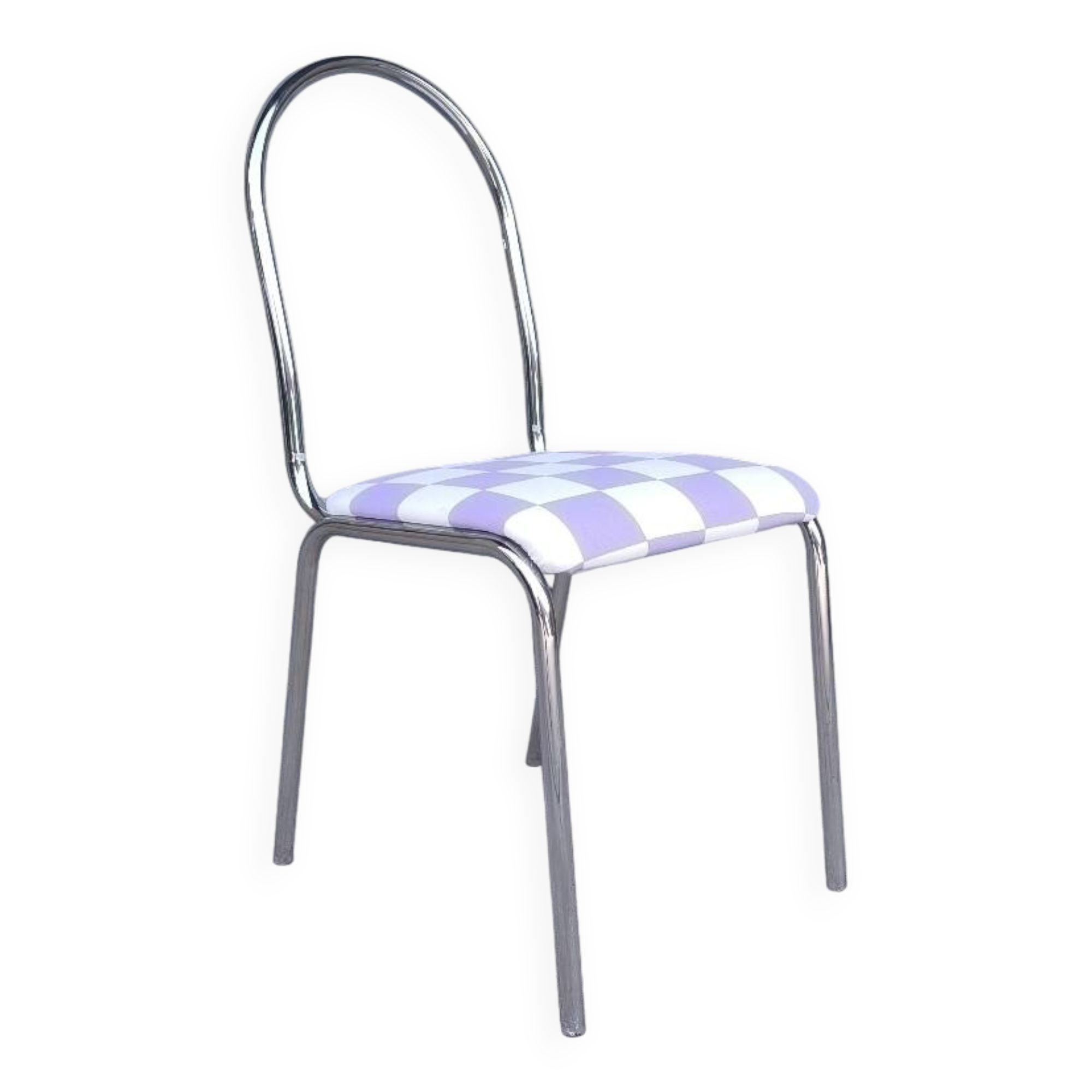 70s chrome metal tubular chair