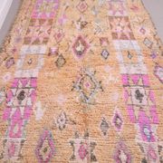 Peach Vintage Moroccan Rug 182 x 348 cm - Berber Wool Rug For Living Room