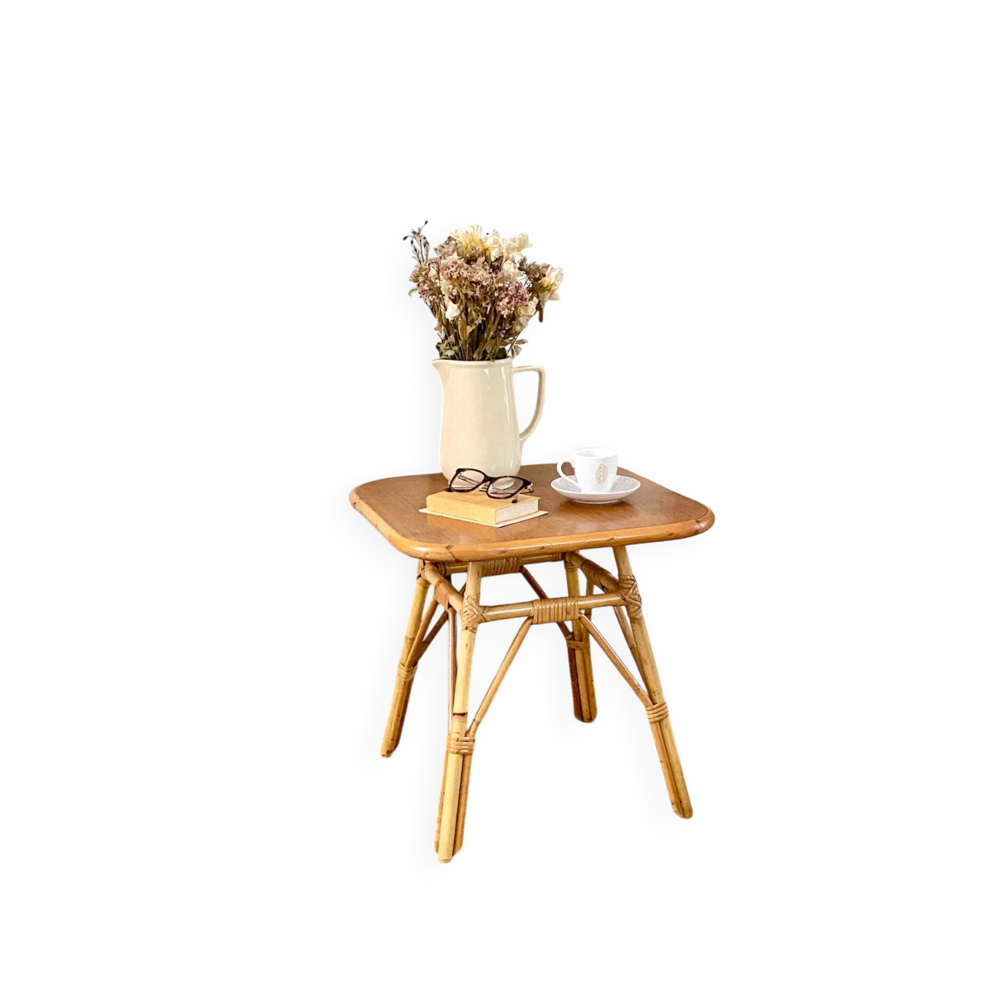 Rattan side table