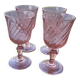 set of vintage pink glasses
