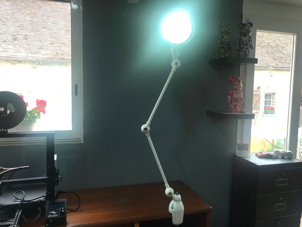 Jieldé desk lamp 2 arms 40cm white original Jean Louis Domecq vintage