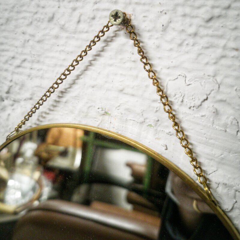 Mirror with golden edge