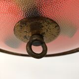Suspension vintage en verre et laiton / Italie, 1960