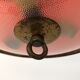 Vintage glass and brass pendant lamp / Italy, 60s
