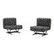 Set of 2 Jacquard postmodern lounge chairs, 1980s Italy.