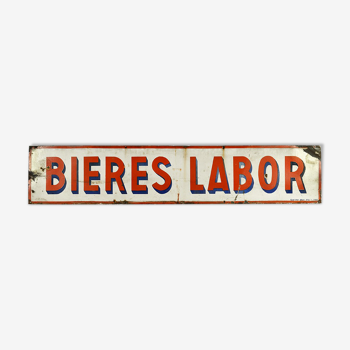 Plaque émaillée publicitaire « Bières Labor »