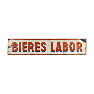 Plaque émaillée publicitaire « Bières Labor »