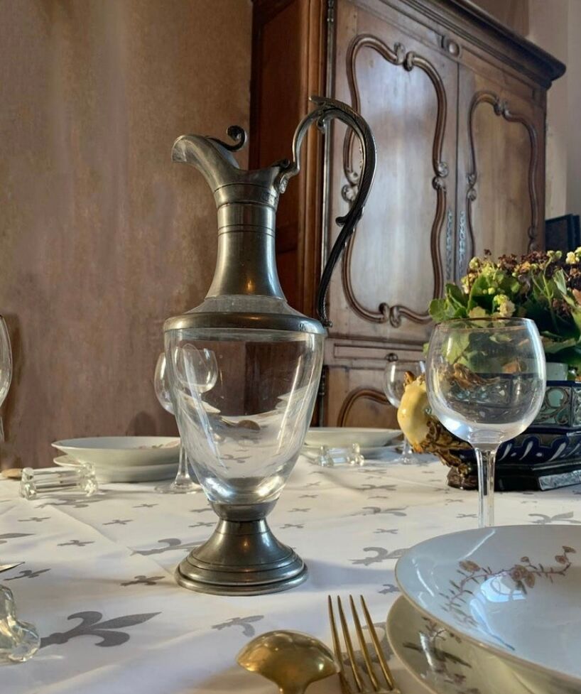 Ewer, Glass and tin, circa 1950