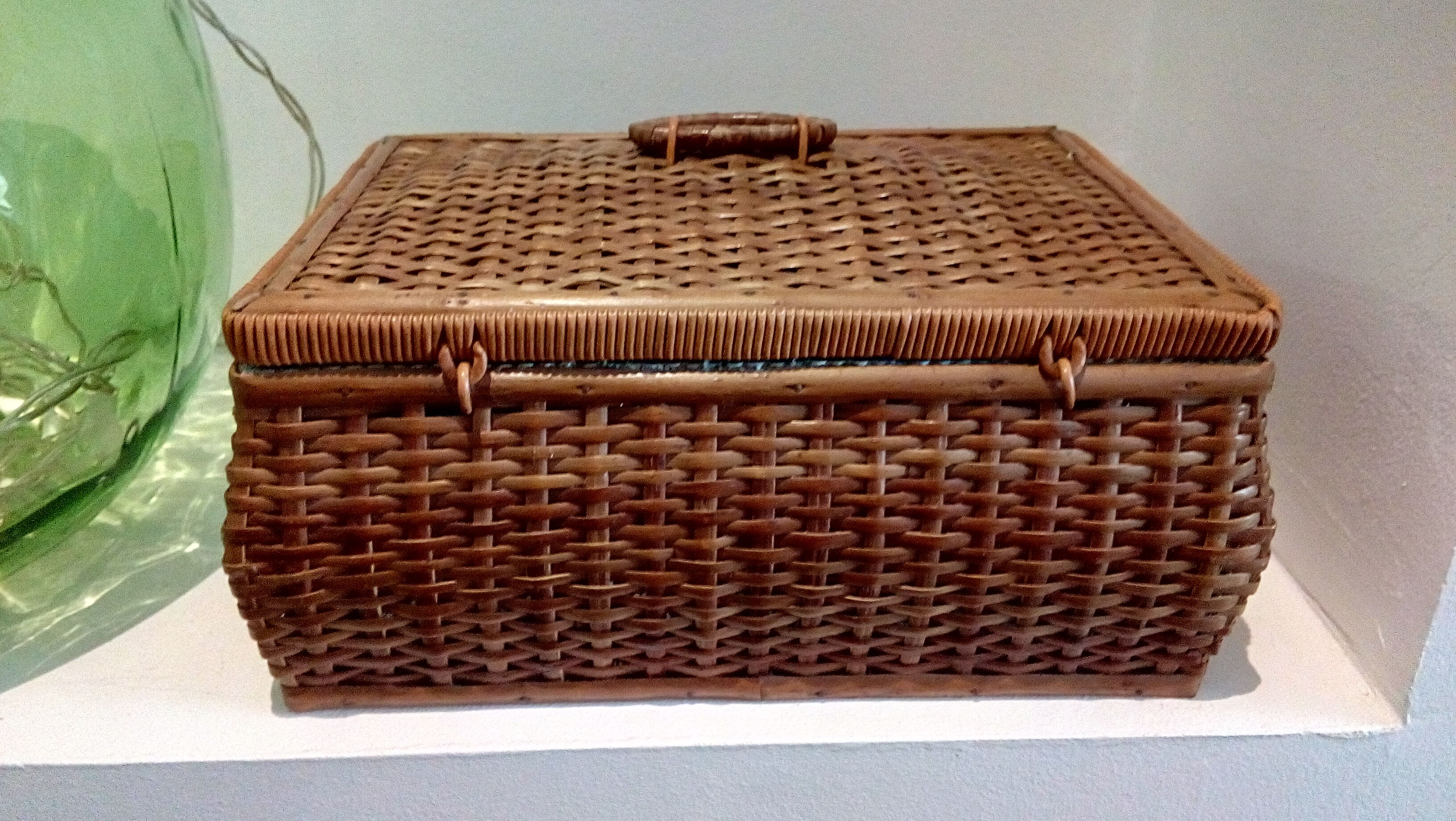 Vintage wicker sewing box