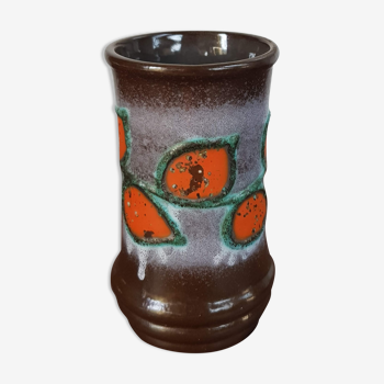 Vase vintage en poterie Strehla Allemagne de l’Est années 1960