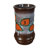 Vase vintage en poterie Strehla Allemagne de l’Est années 1960