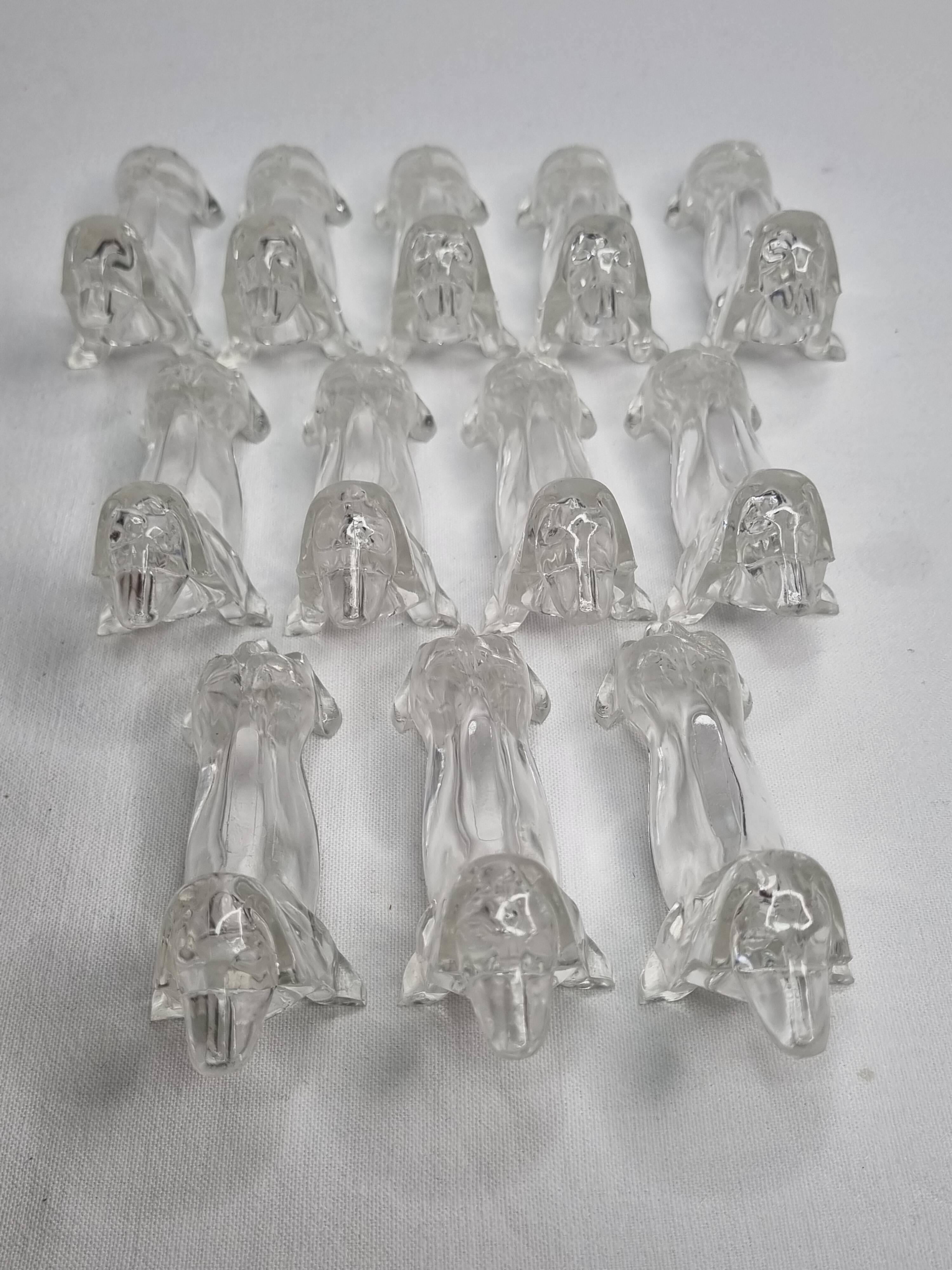 Set of 12 vintage dachshund knife holders, 70s