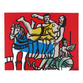 Fernand léger : la parade à cheval, lithographie signée