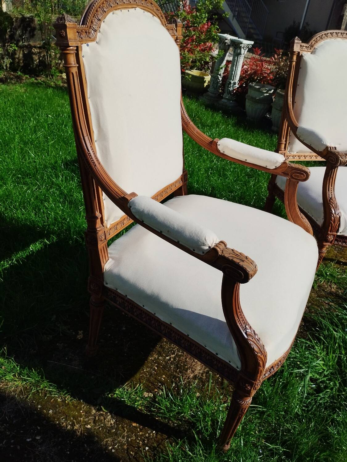 Pair of old Louis XVI style armchairs